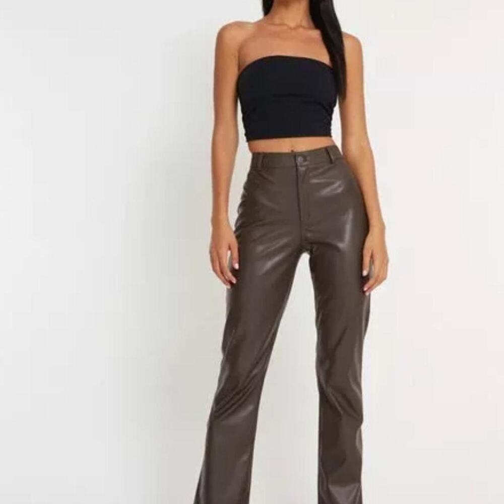 Motel dark brown faux leather